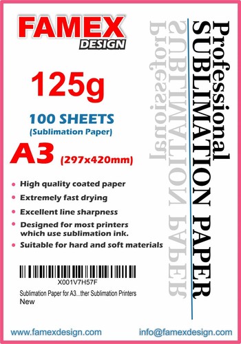 125g sublimation paper - a3, for